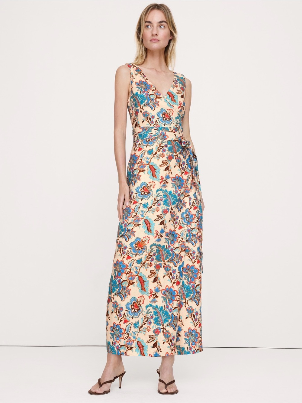 Banana Republic Linen Crossback Maxi Dress